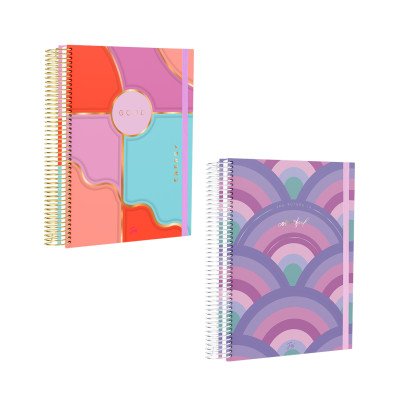 Cuaderno 16x21 cm con espiral tapa dura Premium Rainbow x96 hojas FW