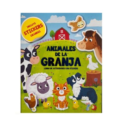 Libro de actividades 16 pag. con 4 pag. de stickers. Animales de la granja Editorial Splash
