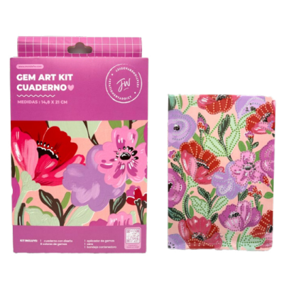 Kit Gem Art, cuaderno + gemas + aplicador + bandeja + cera FW