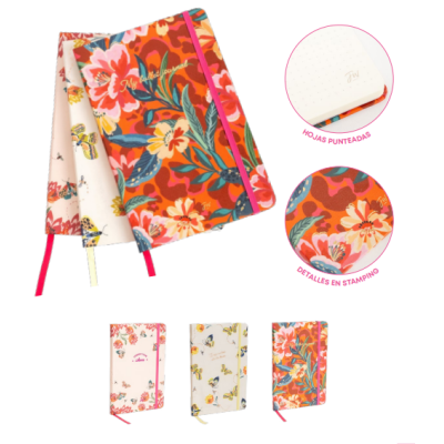 Cuaderno 14x21 cms Belle Bullet Journal x 80 hojas FW