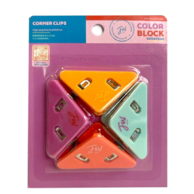 Clips esquineros color x 4 unidades Colorblock FW