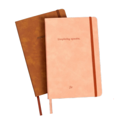 Cuaderno PU 14x21 cms tapa dura "MARRÓN" x 80 hojas lisas Sketch simply FW