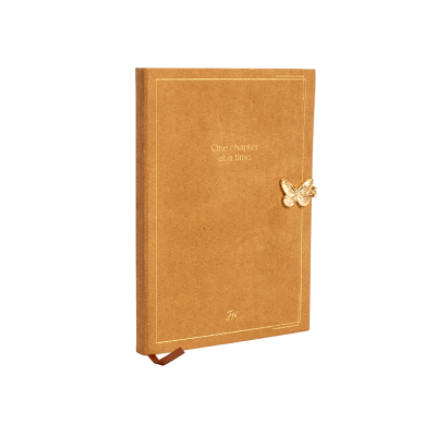 Cuaderno 14x21 cms tapa dura "MARRÓN" x 80 hojas rayado  Butterfly FW