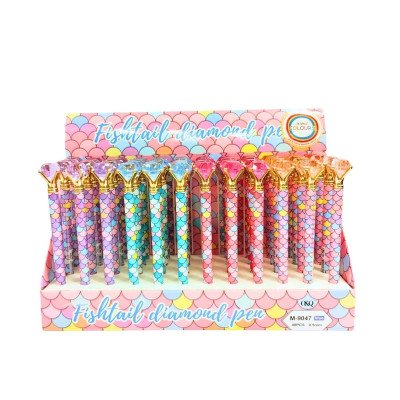 Bolígrafo punta aguja estampado escamado con diamante Colours