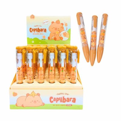 Bolígrafo retráctil con clip Capybara Colours