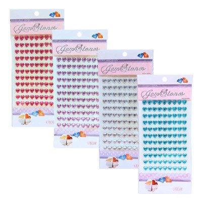 Stickers Piedritas Corazones con brillo Colours