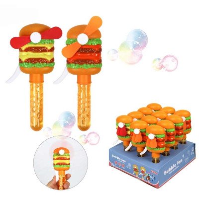 Ventilador de mano con burbujero Hamburguesa Colours