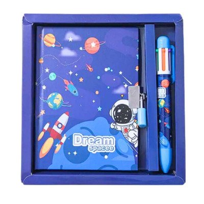 Diario Intimo Espacial con bolígrafo 6 colores en caja Colours