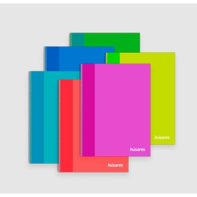 Cuaderno 16x21 cm tapa dura Trendy x120 hojas rayadas con espiral Husares