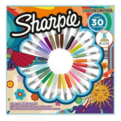 Marcadores punta fina Holiday x30 unidades en ruleta Edición Limitada Sharpie