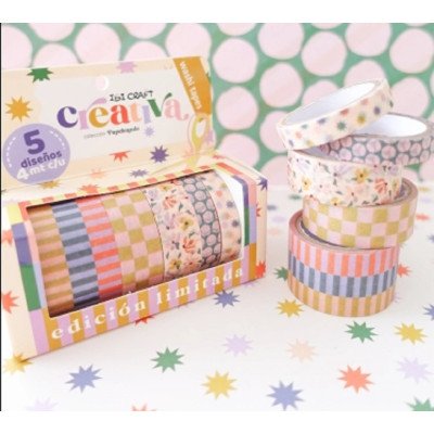 Washi tapes Creativa pack x5 unidades surtidas Ibicraft