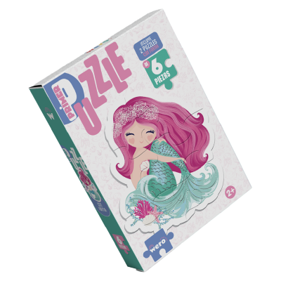 Puzzles con forma "Sirena" 6 piezas pack x2 unidades Wero