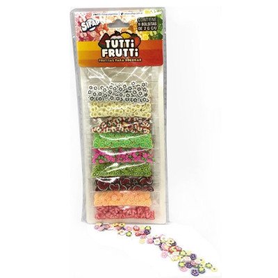 Brillantina con formas y colores Tutti Frutti x5 unidades Sifap