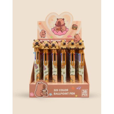 Bolígrafo cuerpo estampado giratorio Capybara Colours