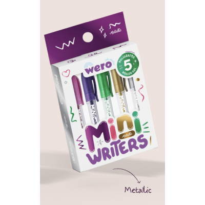 Mini bolígrafos x5 colores metallic Wero