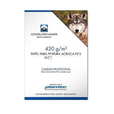 Block para Acrílico A4 Blanco de 420 gramos x20 hojas Schoellershammer