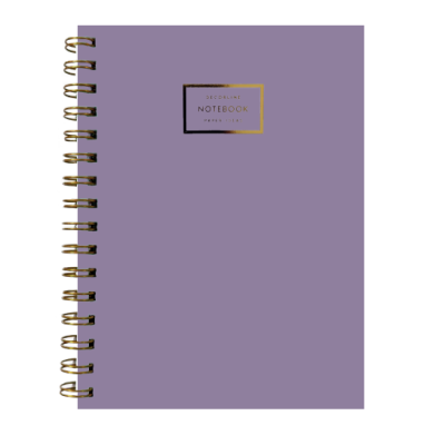 Cuaderno 14x21 cm con espiral lila pastel rayado tapas semi rígidas Do Decorline