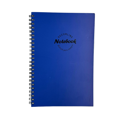 Cuaderno 14x21 cm tapa semi rígida azul rayado con espiral Do Decorline