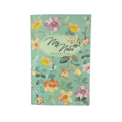 Cuaderno 19x25 cm My notes flower verde agua liso Do Decorline