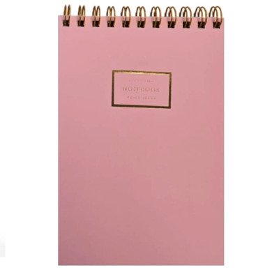 Block 14x21 cm con espiral rosa pastel rayado tapas semi rígidas Do Decorline