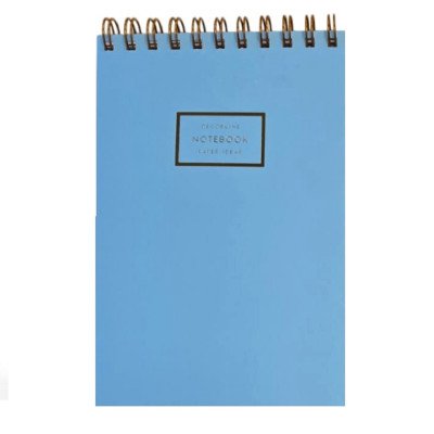 Block 14x21 cm con espiral celeste pastel liso tapas semi rígidas Do Decorline