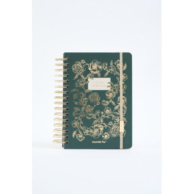 Agenda 15x21 cm semanal Boho VERDE c/esp. FW