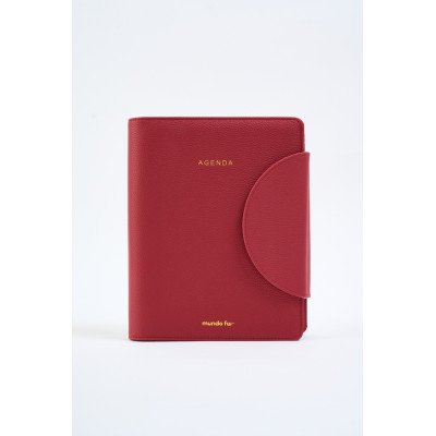 Agenda 15x21 cm semanal con broche Timeless rojo con caja FW