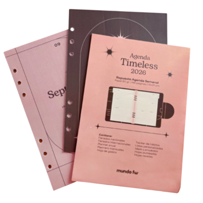 Repuesto 15x21 cm semanal para agenda Timeless FW