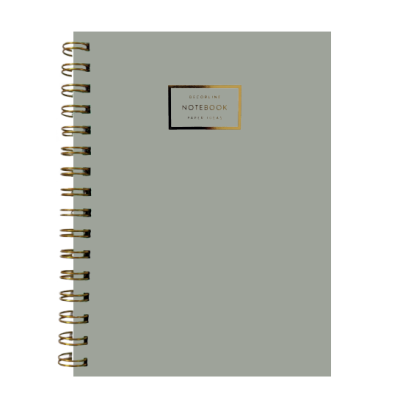 Cuaderno 18x25 cm con espiral blanco tiza liso tapas semi rígidas Do Decorline