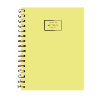 Cuaderno 18x25 cm con espiral amarillo pastel liso tapas semi rígidas Do Decorline