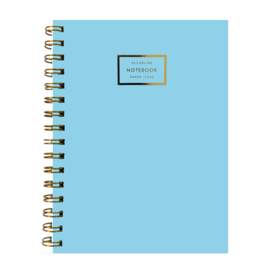 Cuaderno A4 con espiral celeste pastel liso tapas semi rígidas Do Decorline