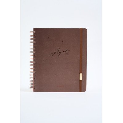 Agenda 19x25 cm semanal Love con espiral CHOCOLATE FW