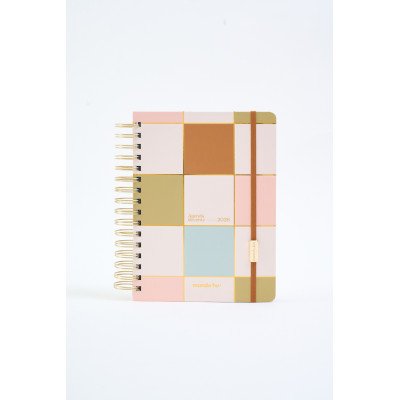 Agenda 15x21cm semanal del docente con espiral CUADROS FW