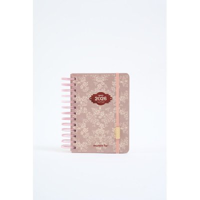 Agenda 12x17 cm diaria Boho PINK c/esp. FW