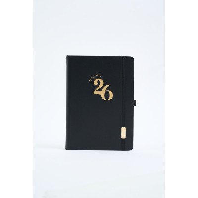 Agenda 15x21 cm diaria Classic NEGRA encuadernada  FW
