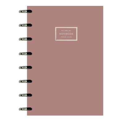 Cuaderno sistema de discos 14x21 cm tapas plast aros plata rosa pastel con elástico x110 hojas Do Decorline