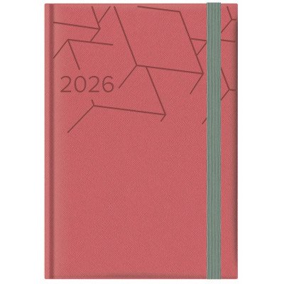 Agenda N°7 Diaria Adria rosa gold con elastico gris claro encuadernada Talbot