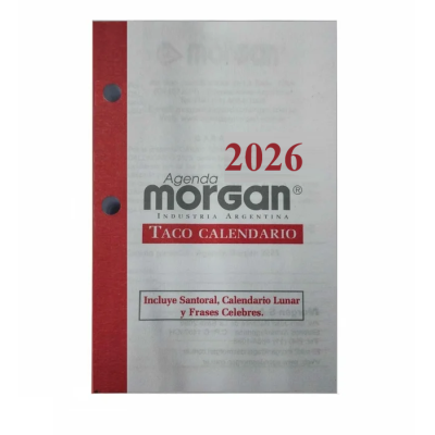 Taco Calendario 8,5x12,8 cm Morgan