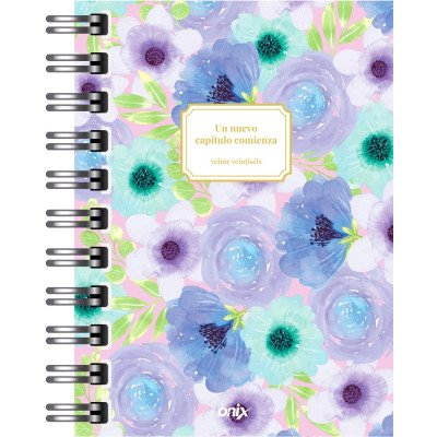Agenda 10x15 cm Diaria Aquamist con espiral Onix
