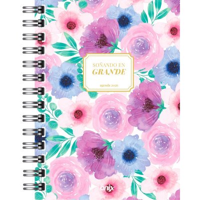Agenda 16x22 cm Semanal Aquamist con espiral Onix