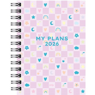 Agenda 16x22 cm Diaria Eco Cuadrille con espiral Onix