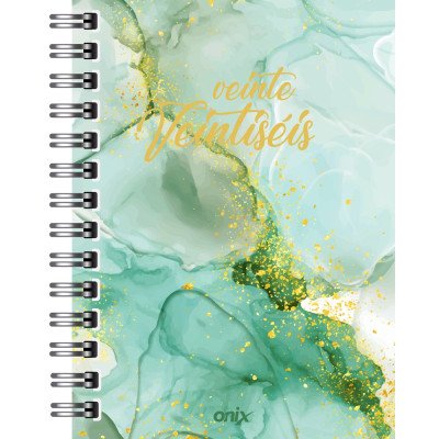 Agenda 16x22 cm Diaria Marmol con espiral Onix