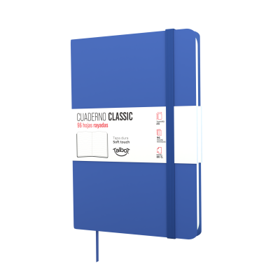 Cuaderno PU 14x21 cm Classic azul x96 hojas rayadas Talbot
