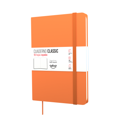Cuaderno PU 14x21 cm Classic naranja x96 hojas rayadas Talbot