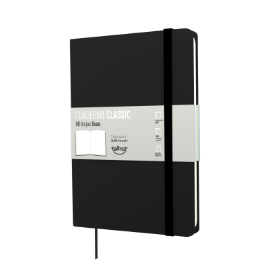 Cuaderno PU 14x21 cm Classic negro x96 hojas lisas Talbot
