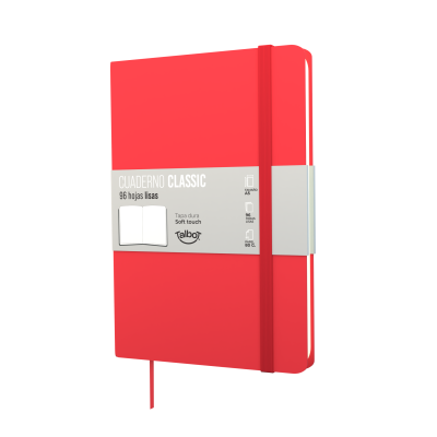 Cuaderno PU 14x21 cm Classic rojo x96 hojas lisas Talbot
