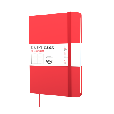 Cuaderno PU 14x21 cm Classic rojo x96 hojas rayadas Talbot