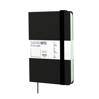 Libreta PU 9x14 cm Classic notes negro x96 hojas rayadas Talbot