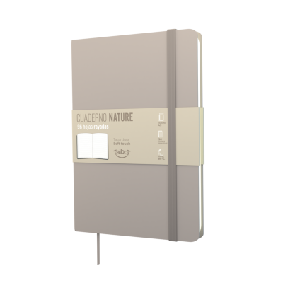 Cuaderno PU 14x21 cm Nature Gray x96 hojas rayadas Talbot