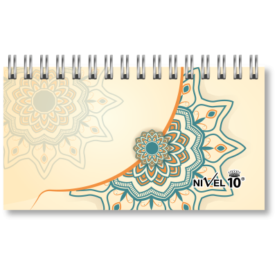 Agenda Power bolsillo con espiral y elástico Mandalas Nivel 10
